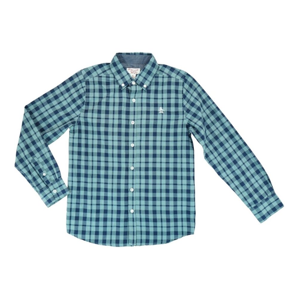 Penguin Original By MunsingWear Plaid‎ Shirt Button Down Long Sleeve Sz M(10-12)